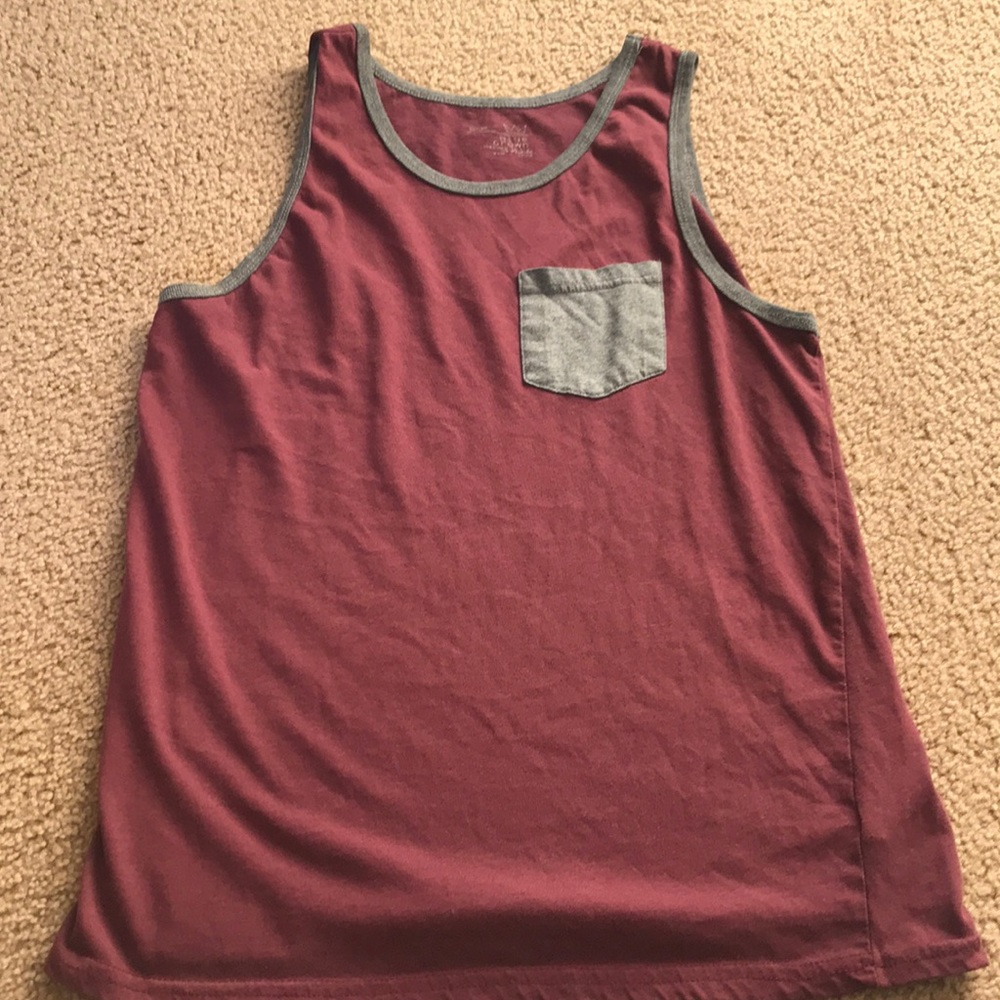 Men’s Small Maroon Blue Crown Tank Top